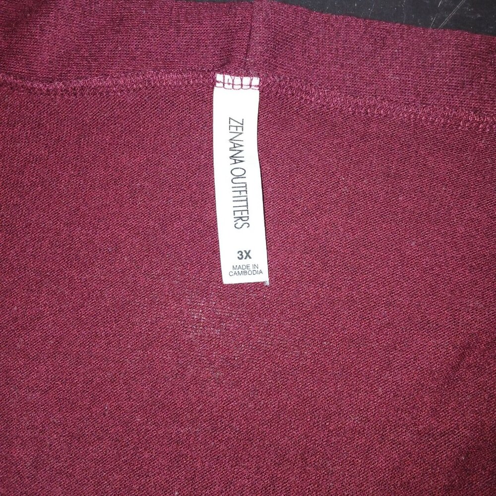 UEC Zenana Outfitters Maroon Long Sweater Duster with pockets size 3X - Picture 3 of 9
